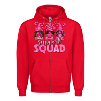 Red breast cancer afro gnomies support squad Zipper Hoodie - texasbilliewilder