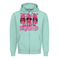 Seafoam breast cancer afro gnomies support squad Zipper Hoodie - texasbilliewilder