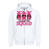 White breast cancer afro gnomies support squad Zipper Hoodie - texasbilliewilder