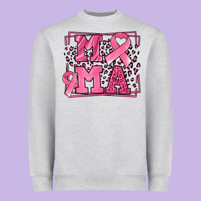 Breast Cancer Awareness Mama Ribbon Heavyweight Sweatshirt Designed By Lillyallendesigns