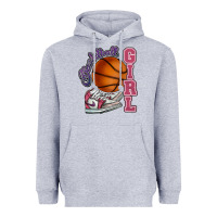 Heather Grey Basketball girl Heavyweight Hoodie - HowdyJamesFarm