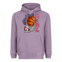 Lavender Basketball girl Heavyweight Hoodie - HowdyJamesFarm