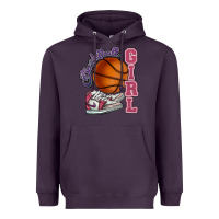 Plum Basketball girl Heavyweight Hoodie - HowdyJamesFarm