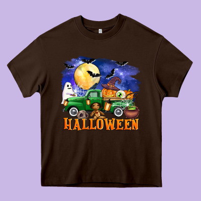 Halloween Truck Heavy Core Tee Designed By Adodesignshop