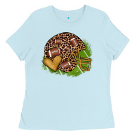 Baby Blue american football helmet Ladies Tee - JahusDesignShop