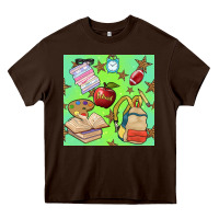 Chocolate Brown school seamless pattern Heavy Core Tee - BundleAndBundleShop