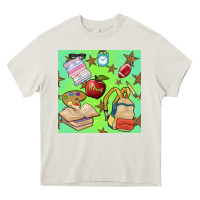Cream school seamless pattern Heavy Core Tee - BundleAndBundleShop