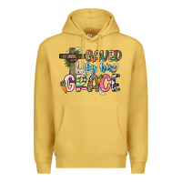 Antique Gold Saved by his grace Easter Day Premium Hoodie - HowdyJamesFarm
