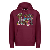 Burgundy Saved by his grace Easter Day Premium Hoodie - HowdyJamesFarm