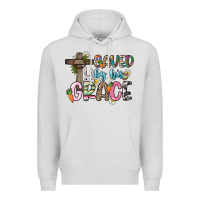 Dove Grey Saved by his grace Easter Day Premium Hoodie - HowdyJamesFarm