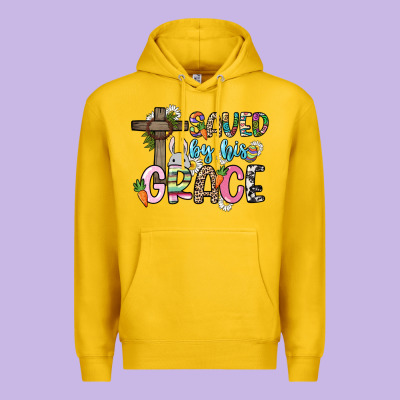 Saved By His Grace Easter Day Premium Hoodie Designed By Howdyjamesfarm