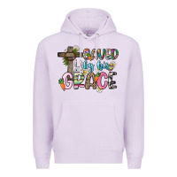 Lilac Saved by his grace Easter Day Premium Hoodie - HowdyJamesFarm