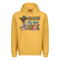 Mustard Saved by his grace Easter Day Premium Hoodie - HowdyJamesFarm
