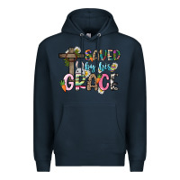 Navy Saved by his grace Easter Day Premium Hoodie - HowdyJamesFarm