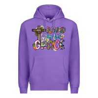 Purple Saved by his grace Easter Day Premium Hoodie - HowdyJamesFarm