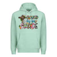 Seafoam Saved by his grace Easter Day Premium Hoodie - HowdyJamesFarm