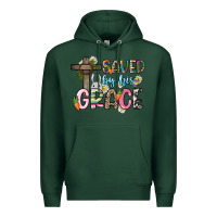 Sports Green Saved by his grace Easter Day Premium Hoodie - HowdyJamesFarm