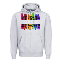 Heather Grey custom name crayons Zipper Hoodie - texasbilliewilder