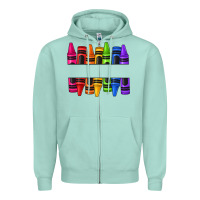 Seafoam custom name crayons Zipper Hoodie - texasbilliewilder