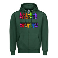 Sports Green custom name crayons Zipper Hoodie - texasbilliewilder