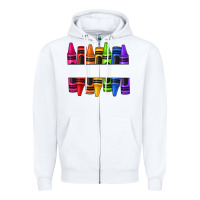White custom name crayons Zipper Hoodie - texasbilliewilder