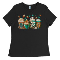 Black indian headdress coffee cups Ladies Tee - Jasminsmagicworld