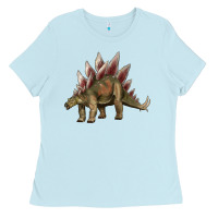 Baby Blue dinosaur stegosaurus Ladies Tee - Artiststas