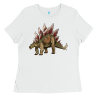 White dinosaur stegosaurus Ladies Tee - Artiststas