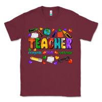 Burgundy teacher crayons kids caffeine Classic Tee - NancyCooperArtShop