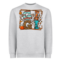 Heather Grey Fall Autumn Leopard Gigi Heavyweight Sweatshirt - LillyAllenDesigns