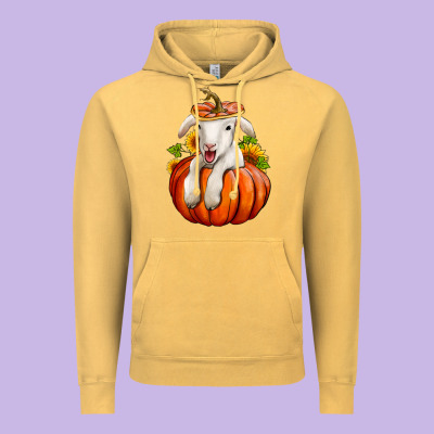 Fall Pumpkin Lamb Nancy Cooper Vintage Hoodie Designed By Nancycooperartshop