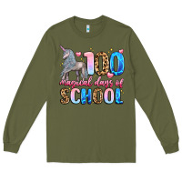 Army Green 100 magical days of school Long Sleeve Tee - LillyAllenDesigns