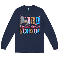Navy 100 magical days of school Long Sleeve Tee - LillyAllenDesigns