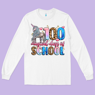 100 Magical Days Of School Long Sleeve Tee Designed By Lillyallendesigns