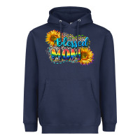 Navy Blessed mom Heavyweight Hoodie - CowGirlArtShop