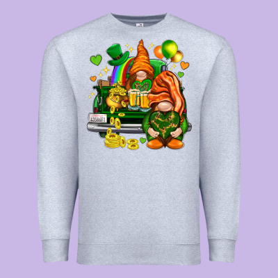 St. Patrick's Day Gnomies With Heart Premium Sweatshirt Designed By Howdyjamesfarm