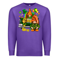 Purple St. Patrick's Day gnomies with heart Premium Sweatshirt - HowdyJamesFarm