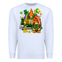 White St. Patrick's Day gnomies with heart Premium Sweatshirt - HowdyJamesFarm