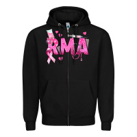 Black breast cancer rma registered medical assistant Zipper Hoodie - texasbilliewilder