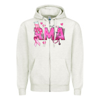 Oatmeal Heather breast cancer rma registered medical assistant Zipper Hoodie - texasbilliewilder