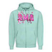Seafoam breast cancer rma registered medical assistant Zipper Hoodie - texasbilliewilder