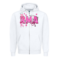 White breast cancer rma registered medical assistant Zipper Hoodie - texasbilliewilder