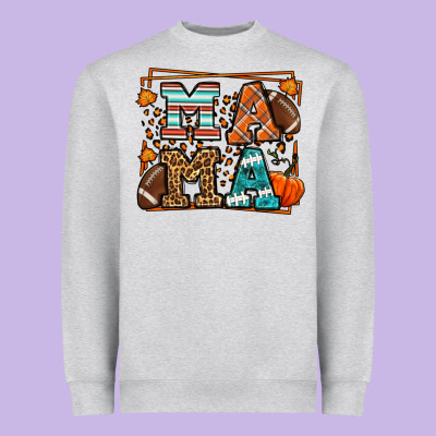 Fall American Football Autumn Mama Heavyweight Sweatshirt Designed By Lillyallendesigns