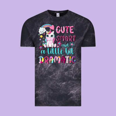 Cute Smart And A Little Bit Dramatic With Unicorn Vintage Tee Designed By Nancycooperartshop