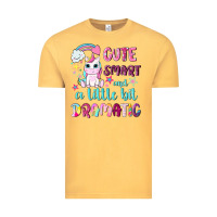 Vintage Mustard cute smart and a little bit dramatic with unicorn Vintage Tee - NancyCooperArtShop
