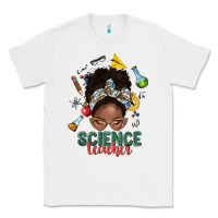 White science teacher afro messy bun Classic Tee - NancyCooperArtShop