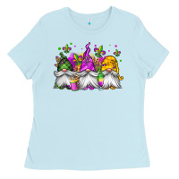 Baby Blue mardi gras gnomes Ladies Tee - Jasminsmagicworld