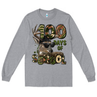 Heather Grey 100 days of school hunting deer Long Sleeve Tee - LillyAllenDesigns