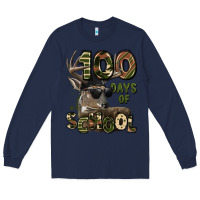 Navy 100 days of school hunting deer Long Sleeve Tee - LillyAllenDesigns