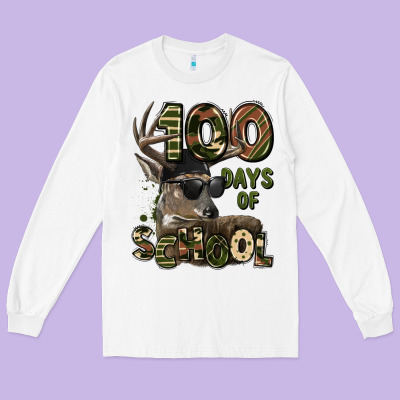 100 Days Of School Hunting Deer Long Sleeve Tee Designed By Lillyallendesigns